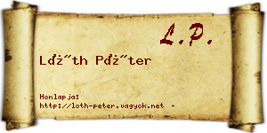 Lóth Péter névjegykártya