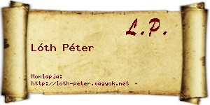 Lóth Péter névjegykártya