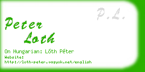 peter loth business card